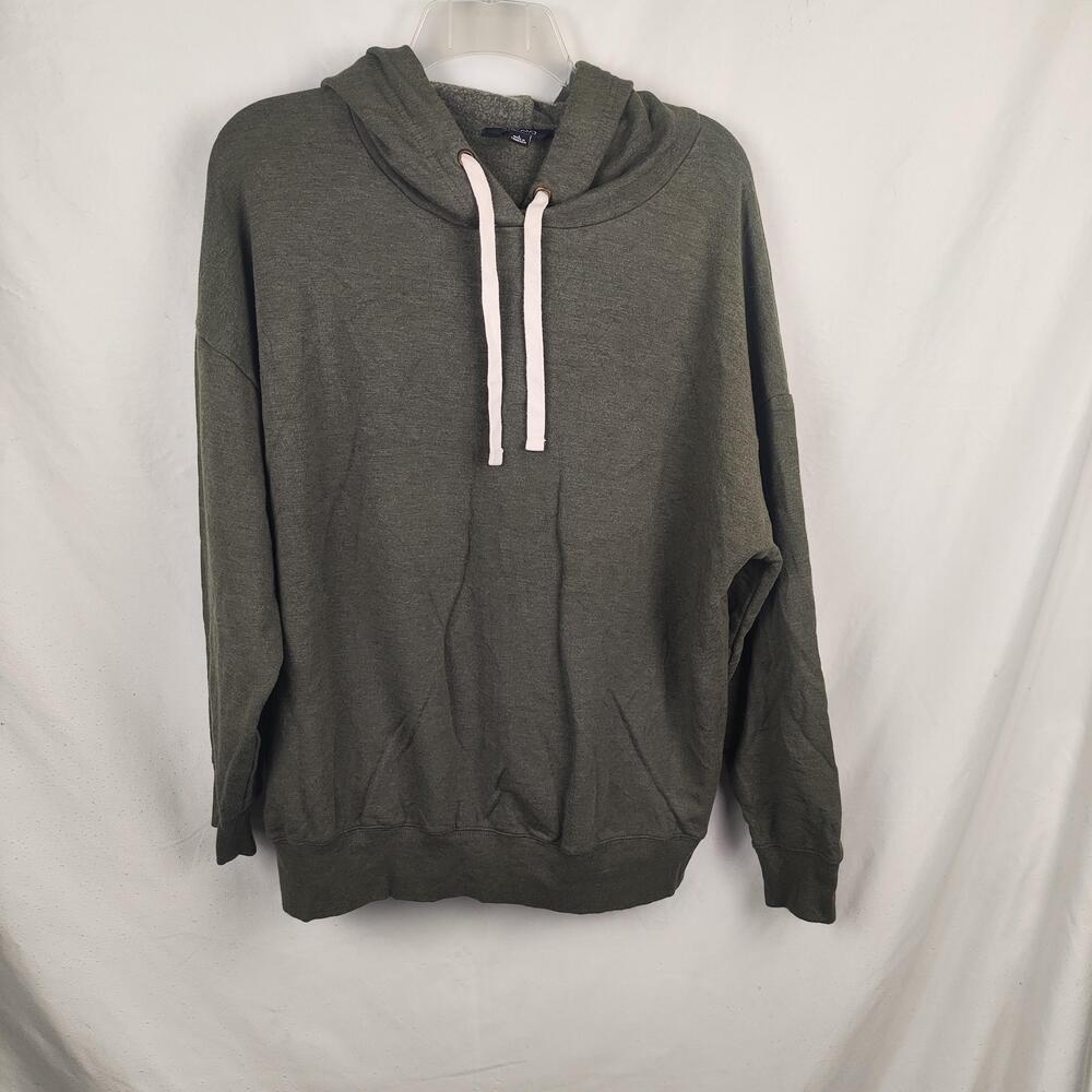 Buffalo David Bitton Hoodie Mens Large Green Fleece Pullover Sweatshirt Relaxed